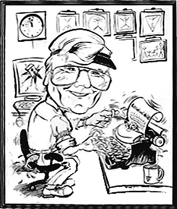 Jim Bard - Former CTV Toronto News Editor - Beautiful caricature art of freelance scientific illustrator and plein-air fine arts artist Patrice Stephens-Bourgeault